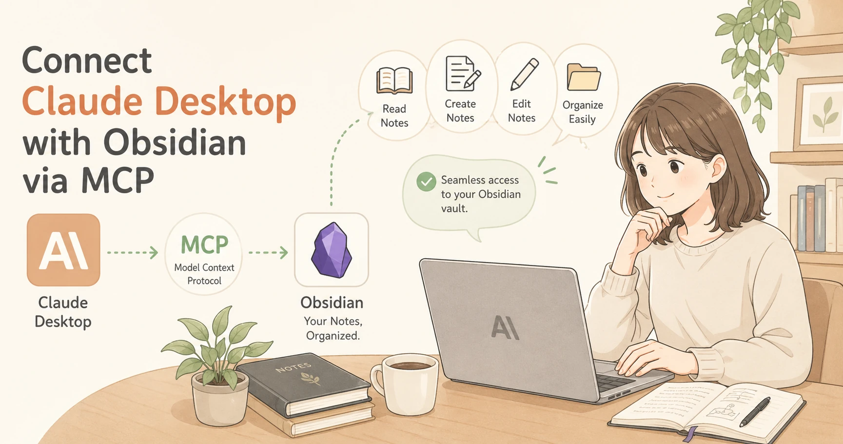 ClaudeデスクトップアプリとObsidianをMCP連携する手順と設定の全解説