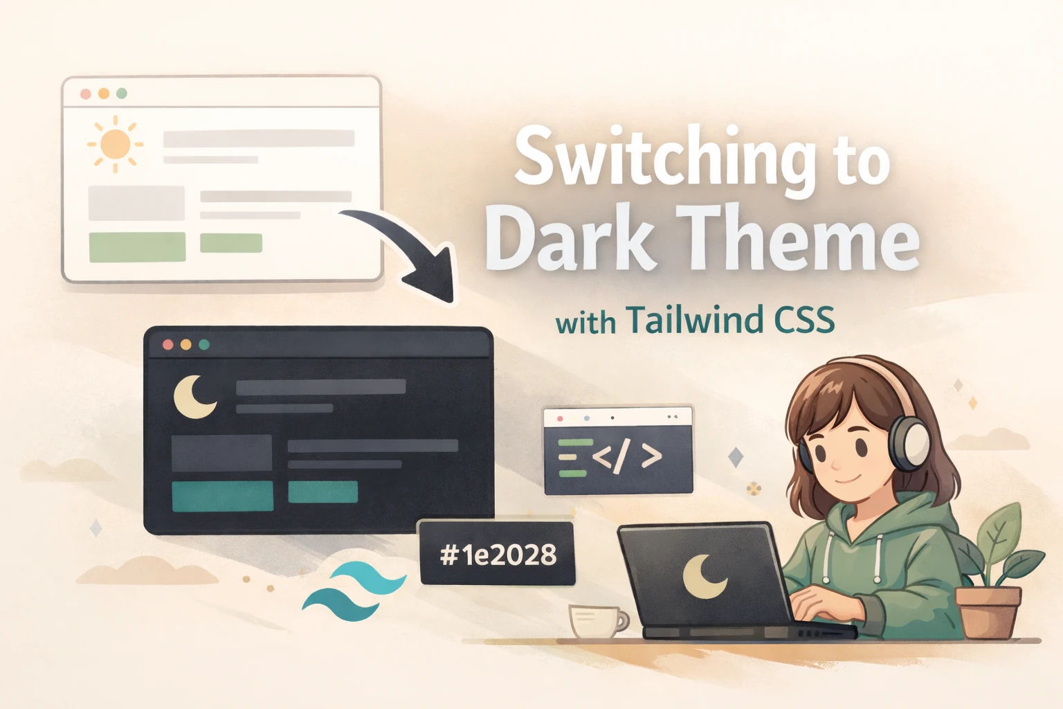 Next.jsブログをダークテーマに変えた理由とTailwind CSSでの色指定の書き方