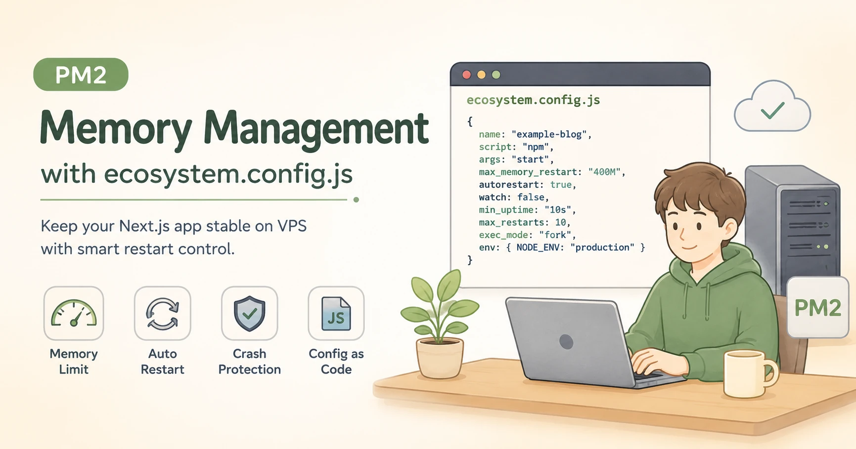 PM2のメモリ管理をecosystem.config.jsで設定した理由